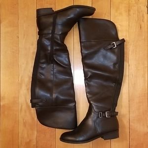 Faux Leather Riding Boots